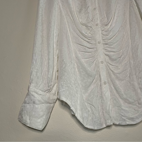 Free People Bianca Blouse long sleeve button down s white - Picture 7 of 11
